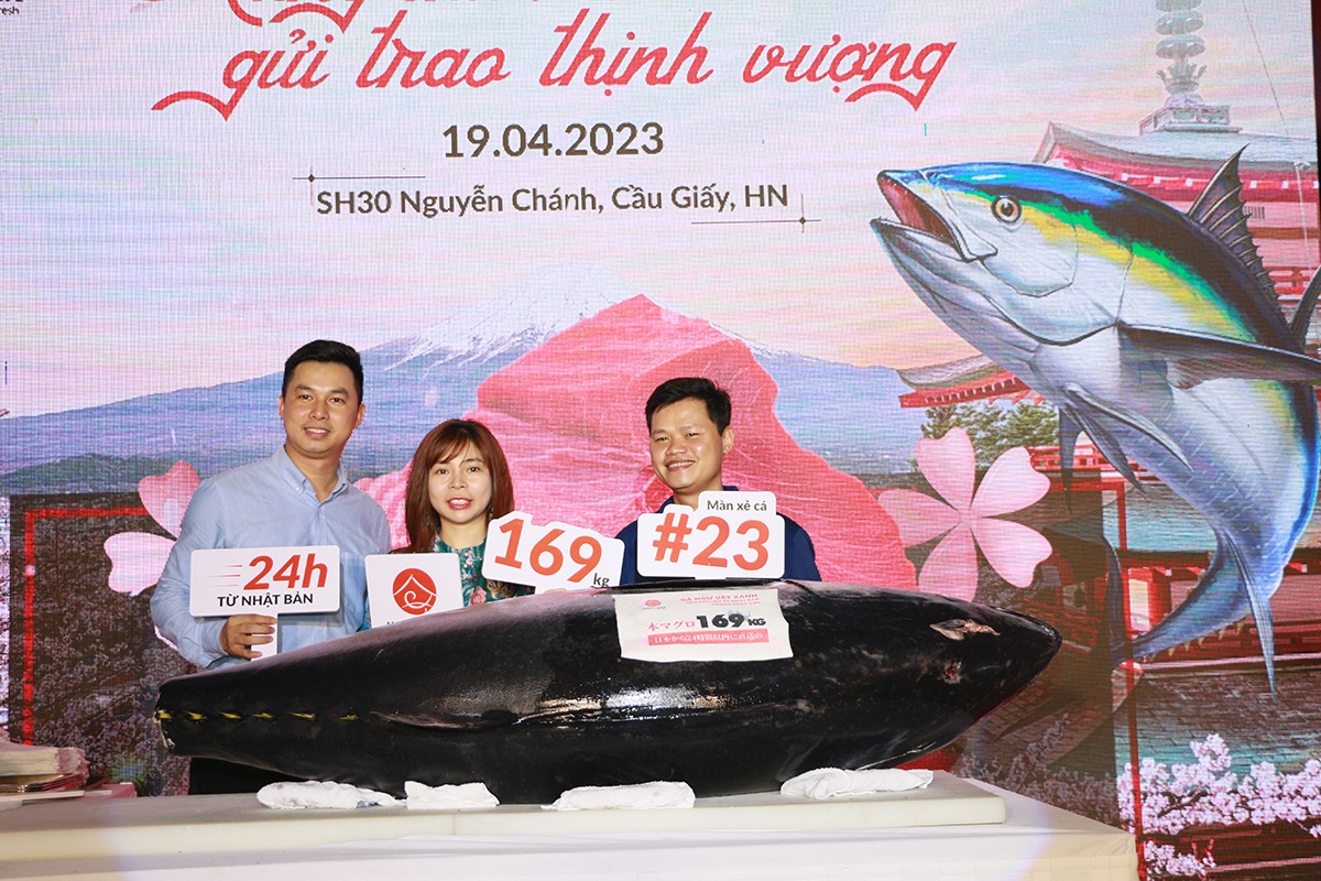 Chú cá ngừ vây xanh Nhật Bản khổng lồ xuất hiện tại Thủ đô